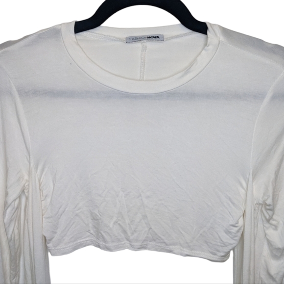 Fashion Nova All Wrapped Up Ivory Crop Wrap Top XS ✨ - Picture 10 of 11